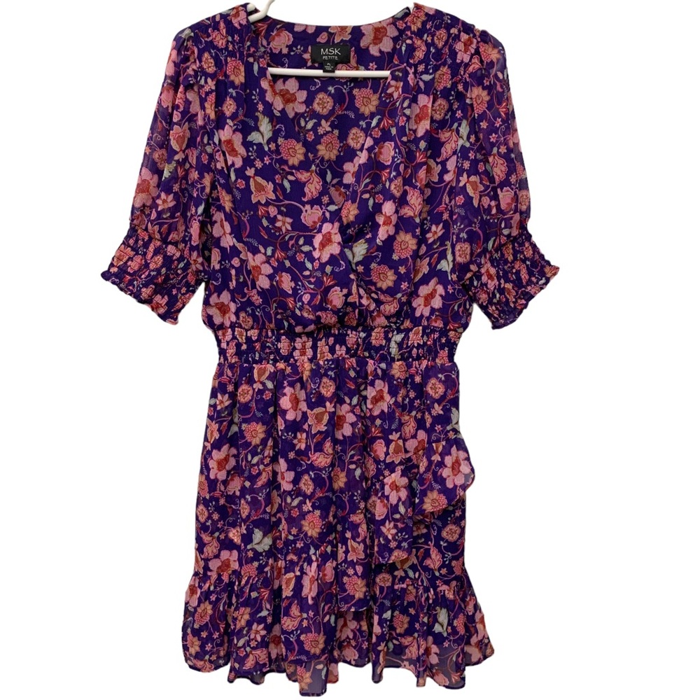 MSK Petite Floral Ruffle Dress